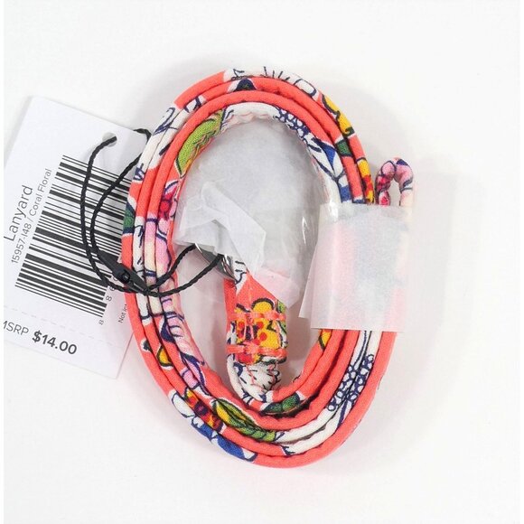 Vera Bradley Coral Floral Cotton Lanyard NWT - Picture 2 of 2